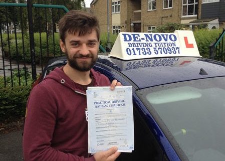 Henrikus Slikus First Time Test Pass Denovo Driving School Peterborough