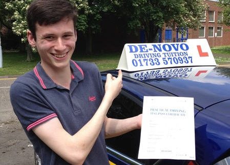 Jamie Albon First Time Test Pass Denovo Driving School Peterborough