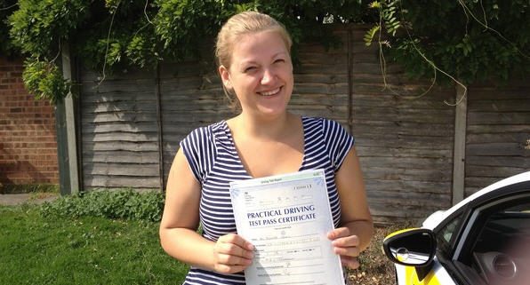 Jenny Schultz First Time Test Pass Denovo Driving School Peterborough