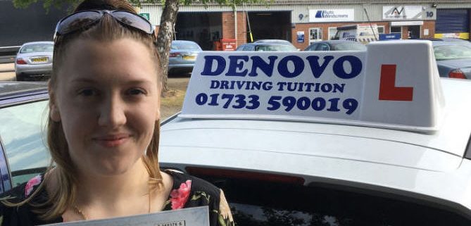 Kara Halls First Time Pass Denovo Driving School Peterborough
