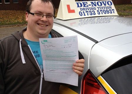 Richard Dormer First Time Test Pass Denovo Driving School Peterborough